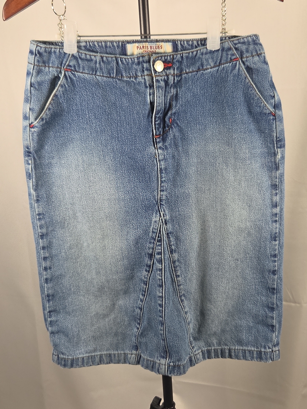 Paris Blues Vintage 90s Y2K Junior Size 5 Light Blue Denim Skirt